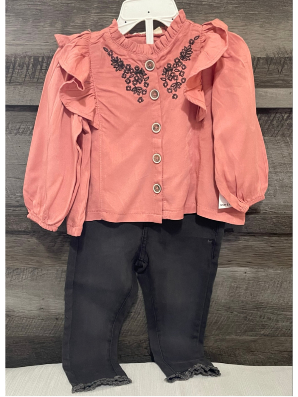 Baby Jessica Simpson Girls Matching Set 18 Months Pink Top black Jeans